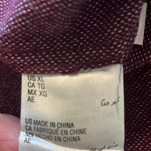 American Rag Burgandy Red Brushed Twill Long Sleeve Untucked Button-Down Shirt - Picture 7 of 7